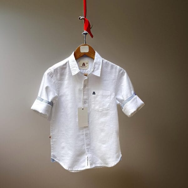Classic White Cotton Slub Shirt