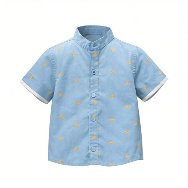 Sky Bloom Mandarin Shirt