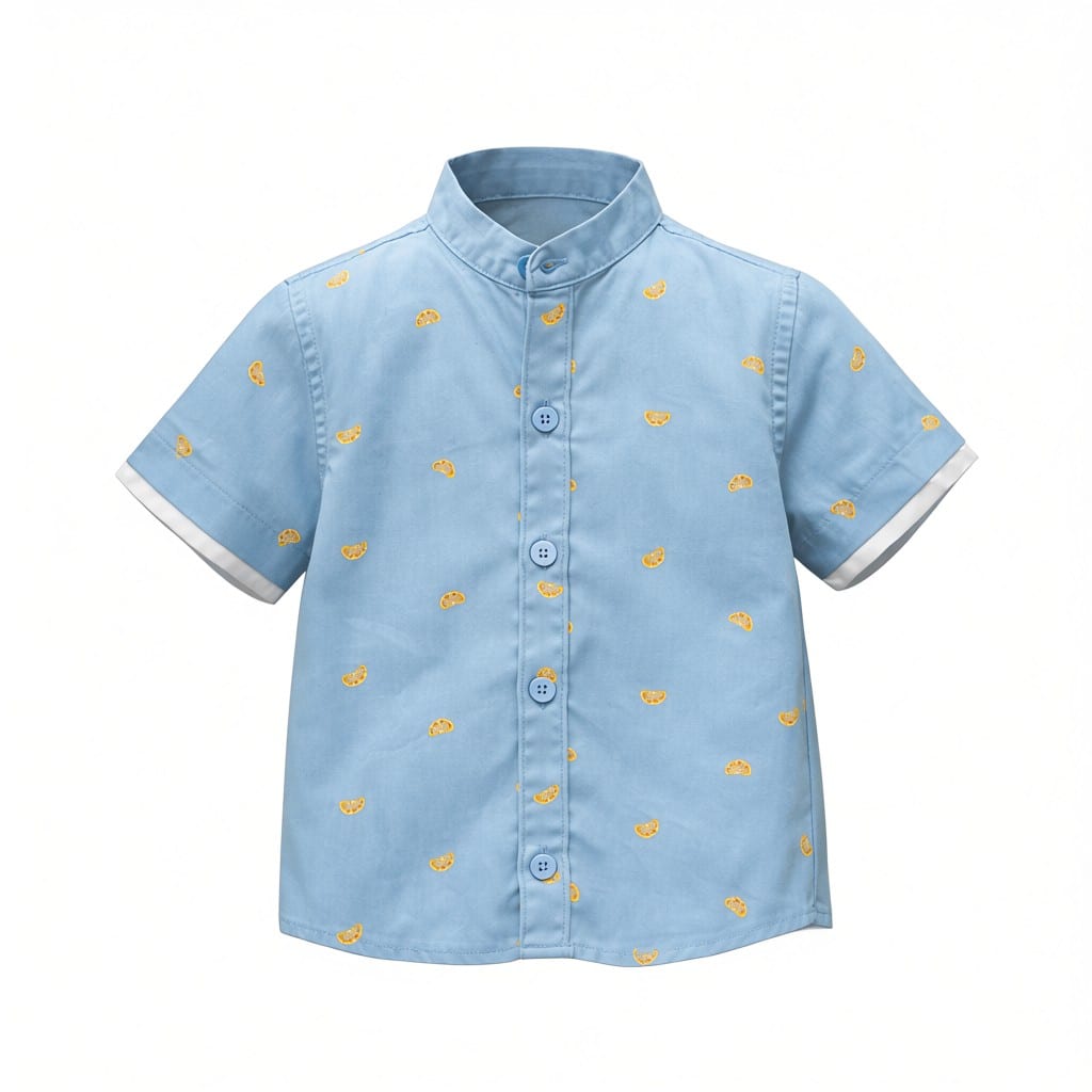 Sky Bloom Mandarin Shirt