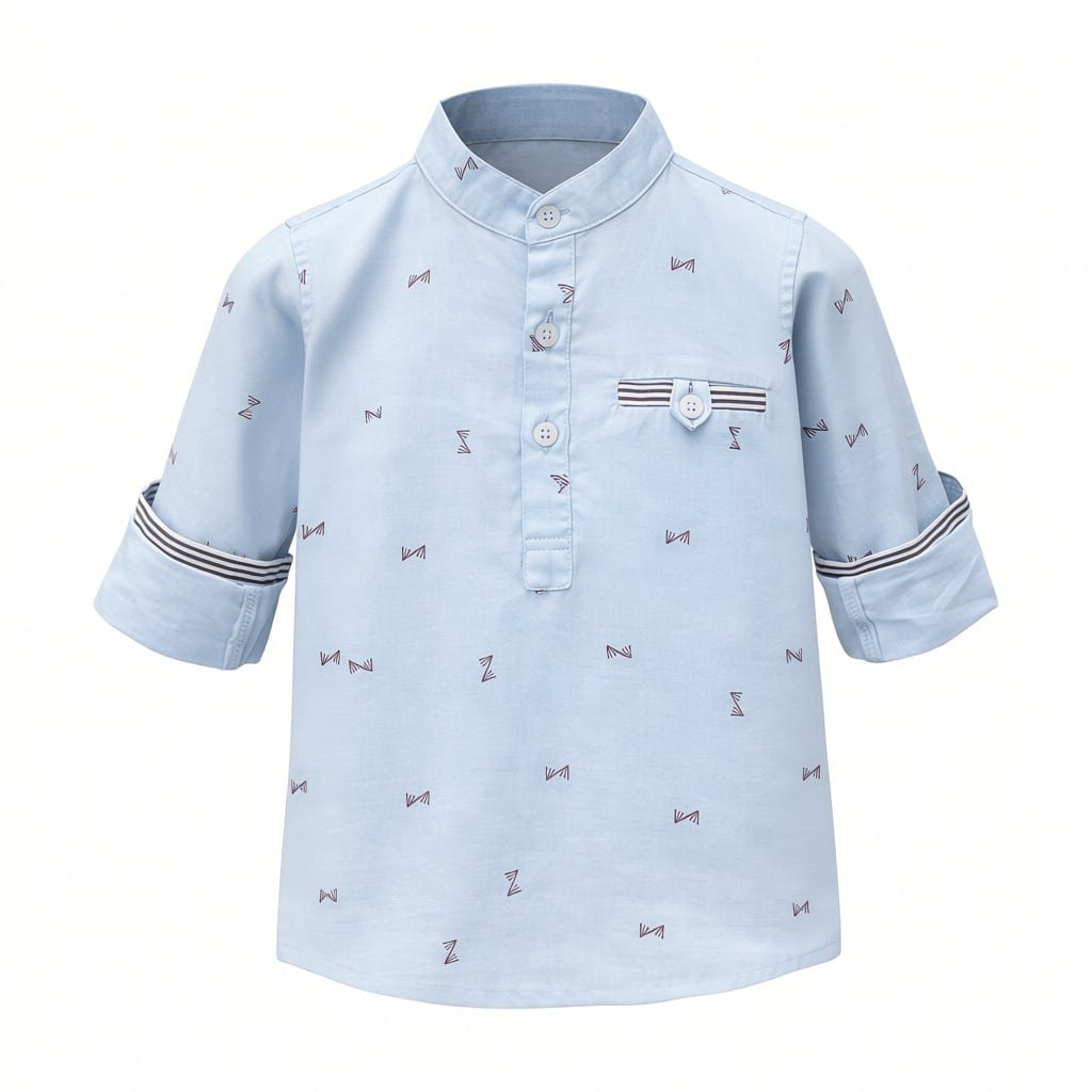 Azure Charm Mandarin Shirt