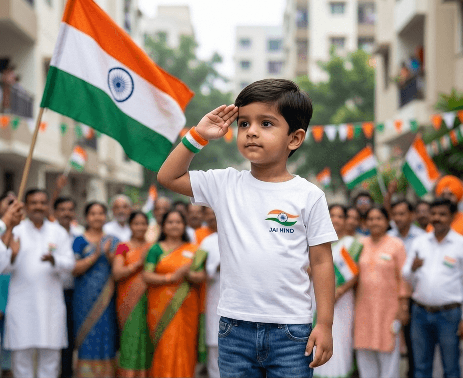 T-shirt with Indian Flag - Image 2