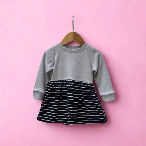 Grey Sailor Stripes Dress