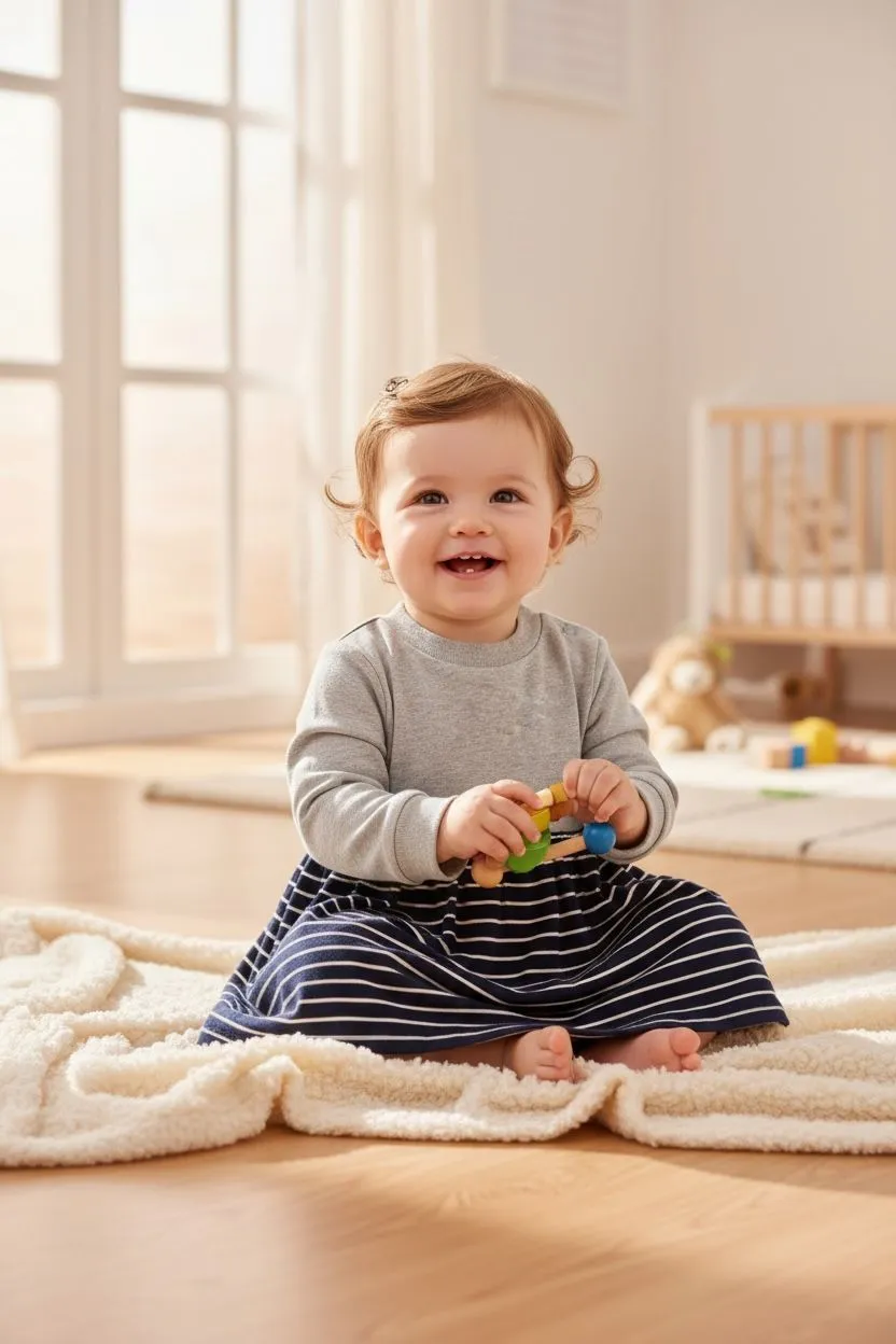 Grey Sailor Stripes Dress - Image 2