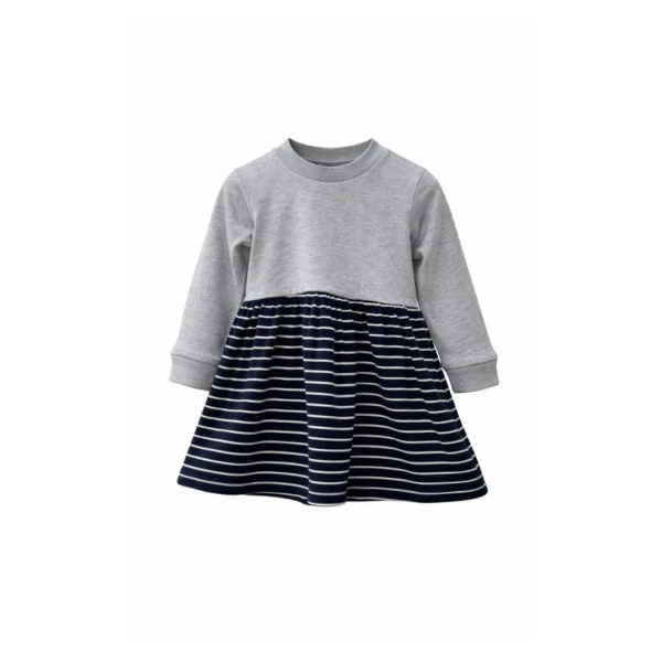 Grey Sailor Stripes Dress