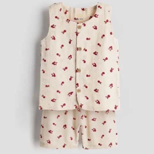 Berry Buttoned Set