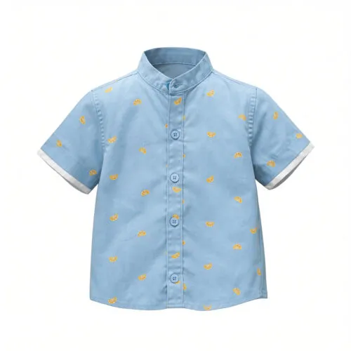 Sky Bloom Mandarin Shirt