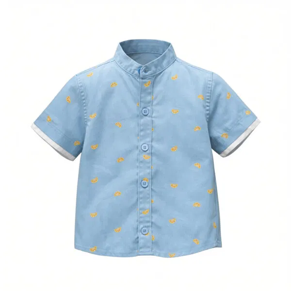 Sky Bloom Mandarin Shirt